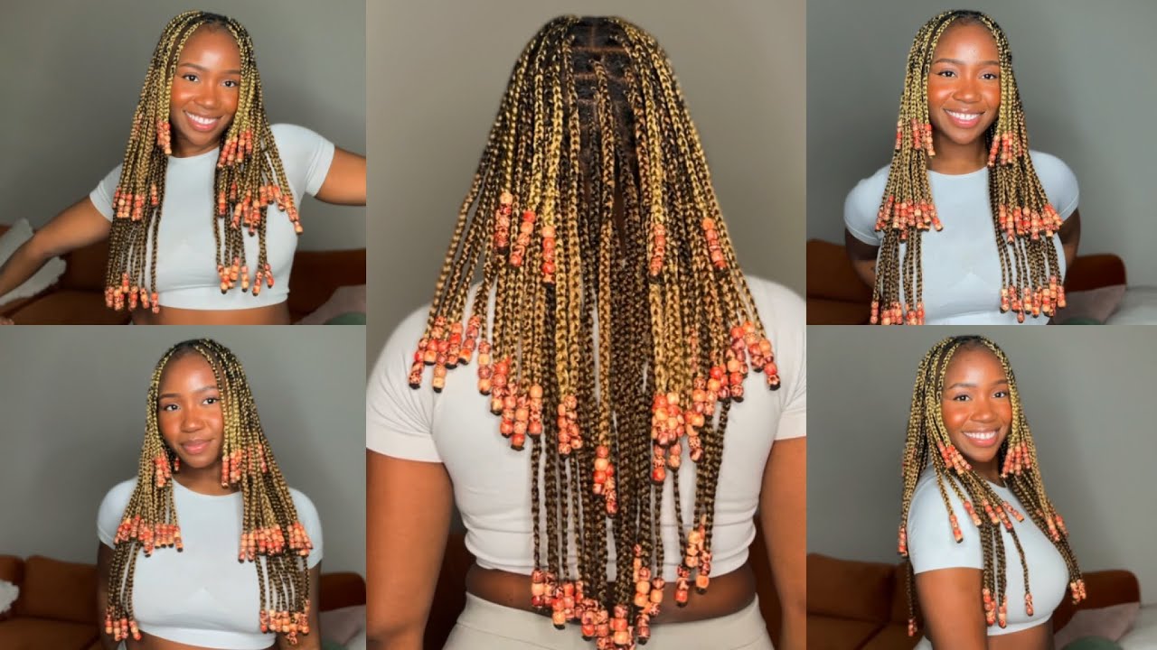 Ombré Knotless Braids w/ Beads, Easy/Detailed Tutorial