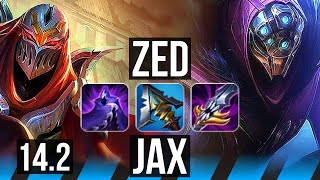 ZED vs JAX (MID) | 10 solo kills, Legendary, 300+ games | BR Challenger | 14.2