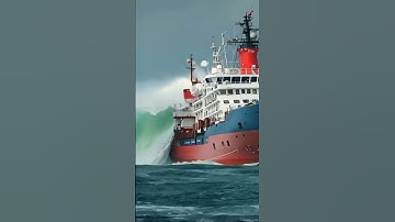 Will the Tidal Wave Catch Up to the Ship? #scaryocean #tidalwave #ship
