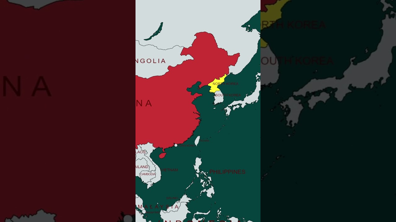 china vs north korea map#map #trending #viral #shorts #worldmaps #history #worldmaps