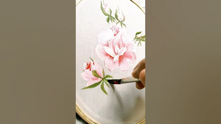#rose painting on fabric