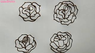 Mehndi Design For Beginners - Easy Step By Step Rose Flower Patterns Making Requested Video