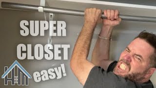 How to install super strong closet, double bar closet shelf