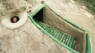 Build Secret Tunnel Underground House in Deep Jungle by Ancient Skills