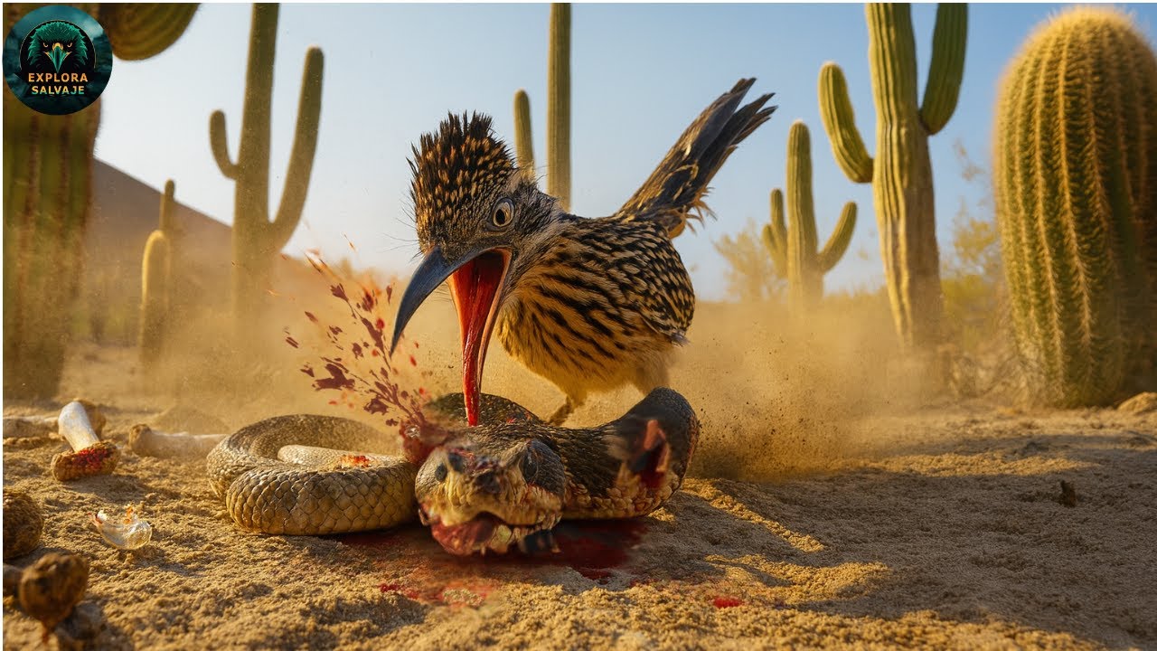 ¡SERPIENTE DE CASCABEL vs CORRECAMINOS! La batalla épica del desierto de sonora - Grand canyon