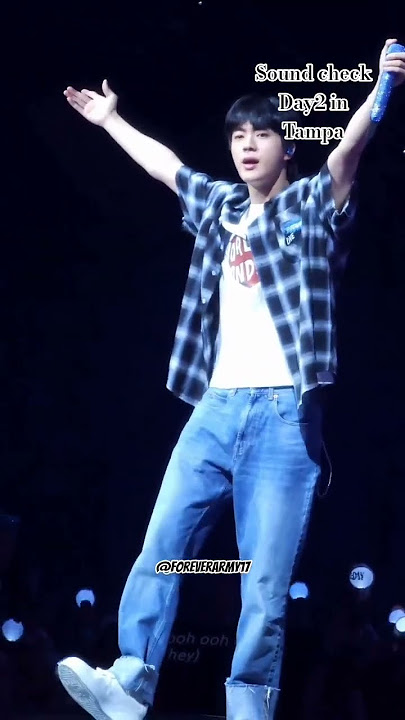 Day2 sound check in Tampa ❤️ Cute 💗#bts#jin#kimseokjin#views#viral#Tampa#runseokjin_eptour#shorts
