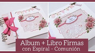 ALBUM + LIBRO FIRMAS con ESPIRAL para COMUNION NIÑA - INSPIRACION | LLUNA NOVA SCRAP