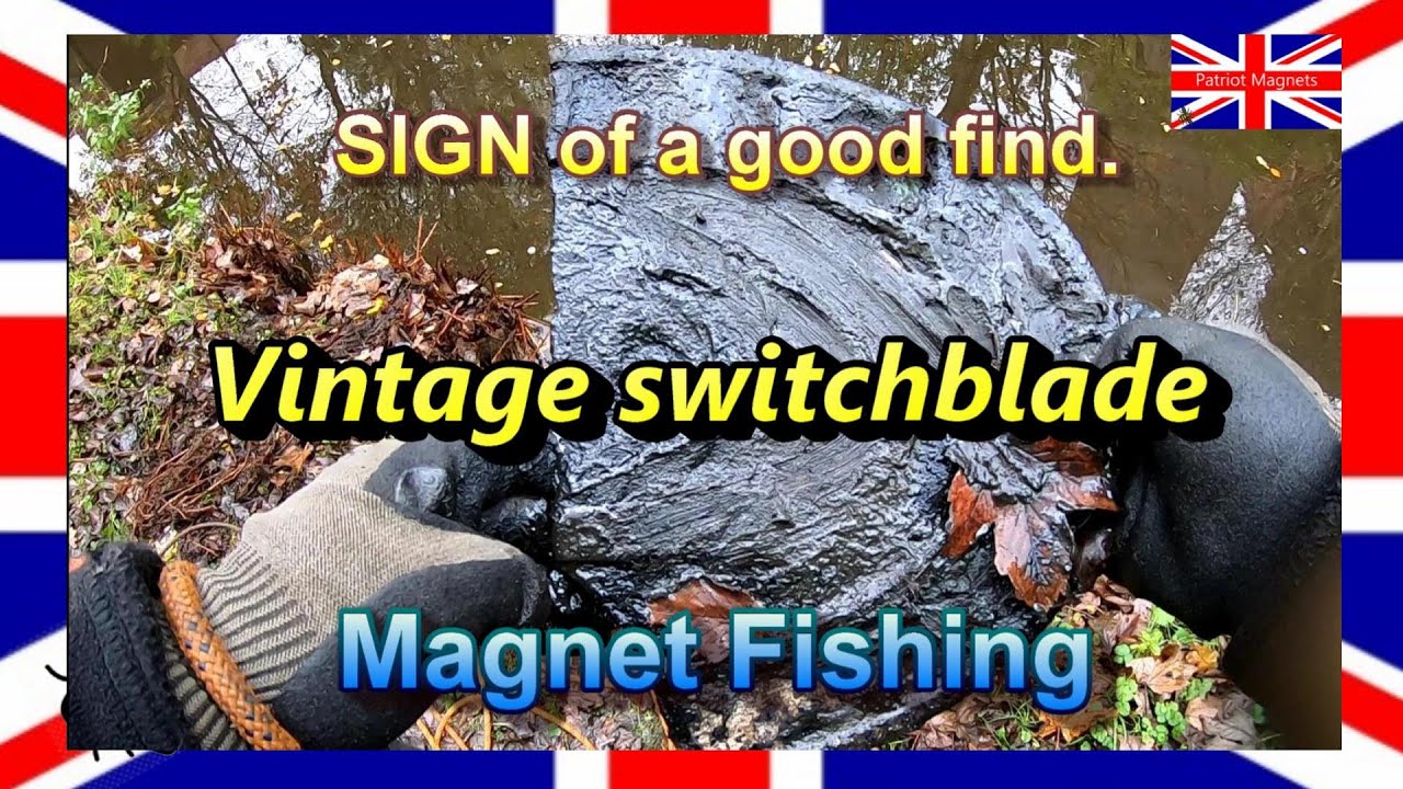 Sign of a good find, Vintage switchblade found Magnet fishing