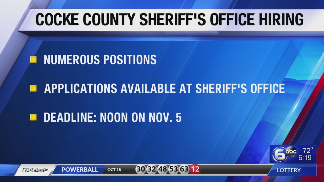 Cocke County Sheriff's Department hiring YouTube