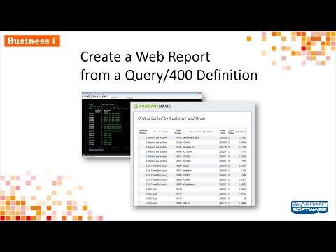 Creating a IBM i DB2 Web Report from a Query/400 Definition