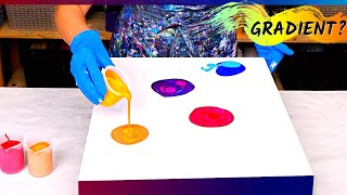 Bang!🎆 Fireworks of COLORS 🎉🌈NEW Gradient Criss-Cross Pour ~ Abstract Painting | Acrylic Pouring Art