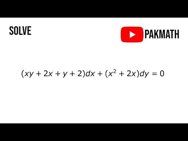 Solve Xy 2x Y 2 Dx X 2 2x Dy 0 Separable Equation Differential Equation Youtube