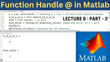 Lecture 08 Part -2 | Function Handle in Matlab |  Anonymous Function in Matlab | @Operator in MATLAB