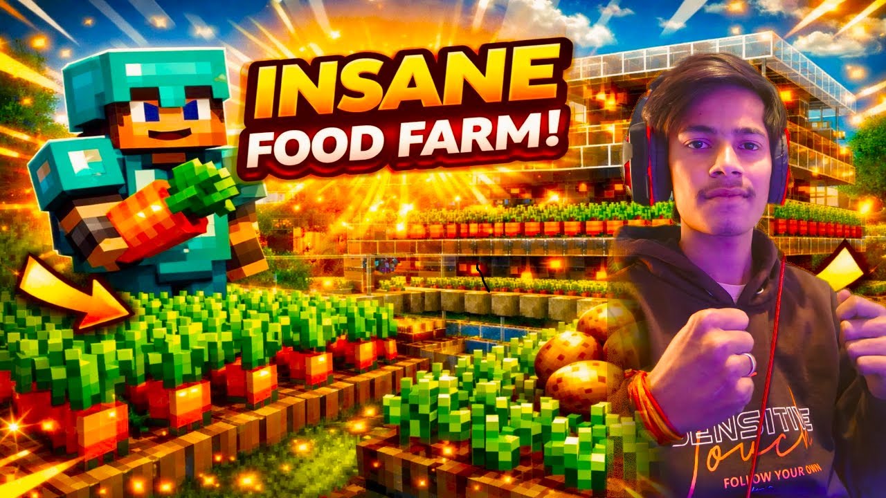 Minecraft Automatic Carrot & Potato Farm 😱 | Unlimited Food Farm Tutorial (Hindi)