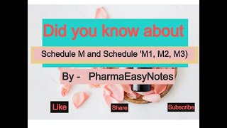 Schedule M and Schedule 'M1, M2, M3' ||Pharmaeasynotes ||@Pharmacy ||Jurisprudence screenshot 5