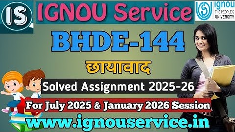 IGNOU BHDE-144 Solved Assignment 2025-26 For July 2025 and January 2026 Sessions