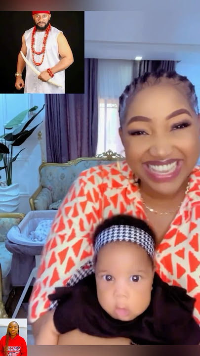 Nollywood actor, Yul Edochie shares adorable moments of Judy Austin with their cute daughter. Awww