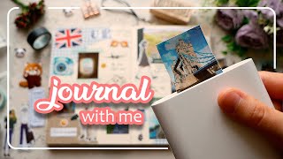 ☁️relaxing journal with me ✈️my trip to the UK spread 🇬🇧 | real asmr journaling sounds + music