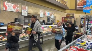Animal Welfare Activists Protest Outside Bay Area Safeway Ahead Of Thanksgiving