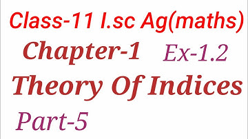 Theory of Indices ( घातांक- सिधांत) | Class 11 Ex-1.2 I.sc ag(maths) Chapter 1| S K Gupta Classes