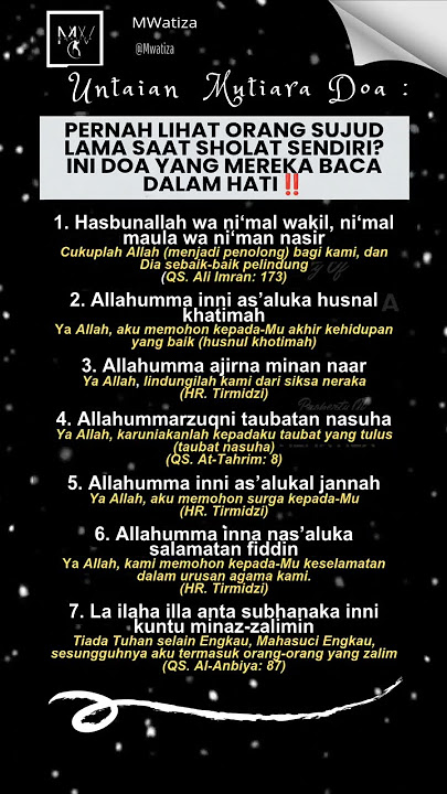 PERNah LIHAT ORANG SUJUD LAMA SAAT SHOLAT SENDIRI? INI DOA YANG MEREKA BACA DALAM HATI‼️