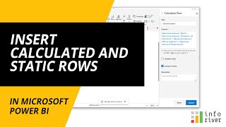 Insert Calculated and Static rows in Microsoft Power BI