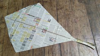 How to Make Newspaper Kite | Kagaj ki Patang kaise banate hain | Diamond shaped Kite screenshot 5