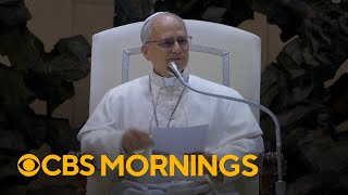 Pope Leo XIV calls for peace in Ukraine, ceasefire in Gaza in first Sunday address