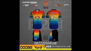 Seragam Voli Printing Asics Terbaru Motif Fire