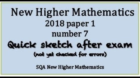 2018 SQA Higher Mathematics paper 1 No. 7