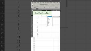 Excel Tricks and Tips  YouTube Shorts Trick 2025