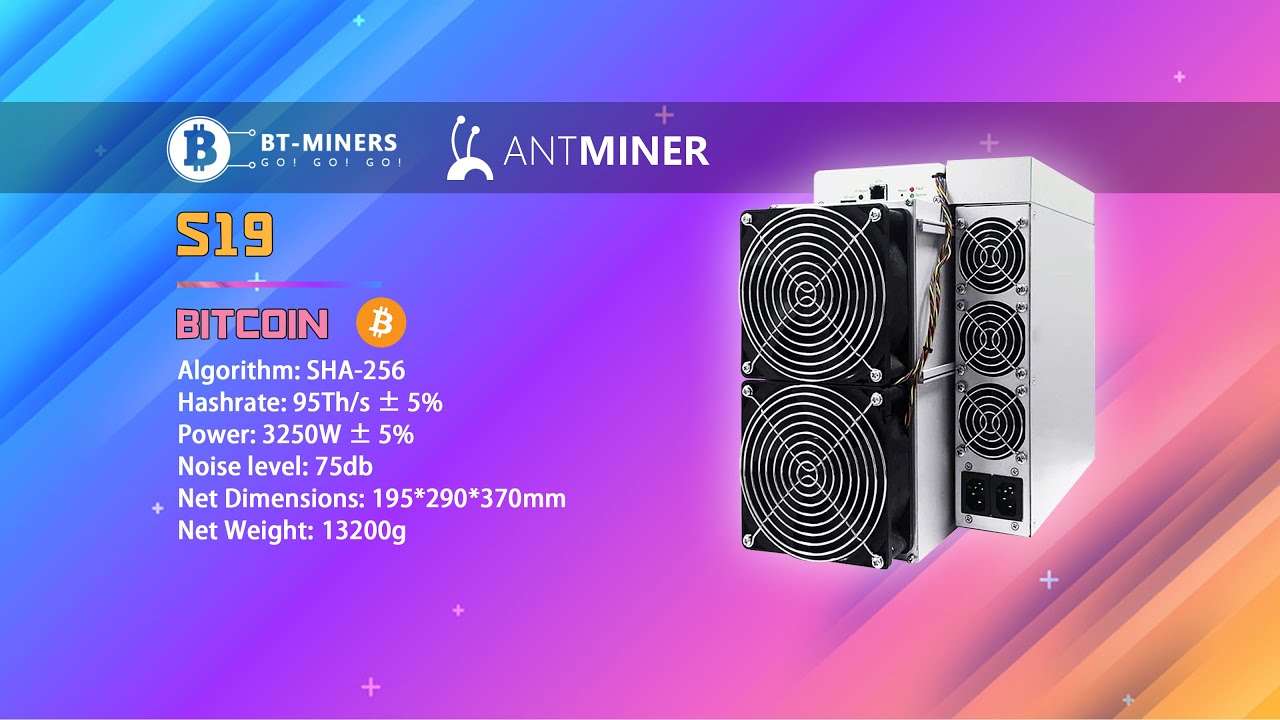 Used BITMAIN ANTMINER S19 - 95Th/s ASIC MINER Good Condition