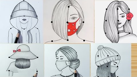 6 easy girl drawing ideas from points (part-1) ||Girl Drawing Tutorial || Art video for Beginners