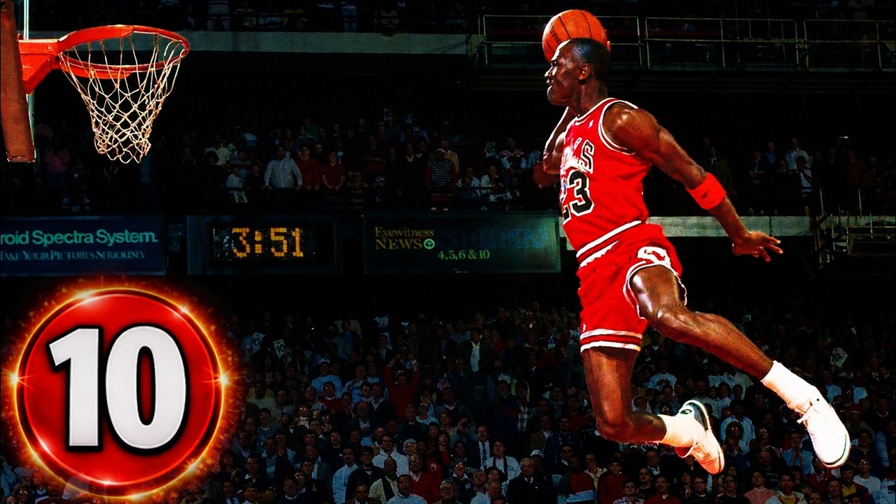 マイケルジョーダン フープスオールタイムルーキーチームトップ 10 Michael Jordan Top 10 Dunks of Career - YouTube
