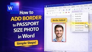 How to Add Border to Passport Size Photo in Word | Photo Formatting Tutorial