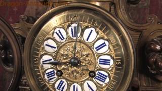 Japy Freres Superb Bronze Baroque Clock Set