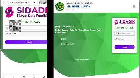 Tutorial Aplikasi Sidadik - Sistem Data Pendidikan - MTs Negeri 1 Lebak