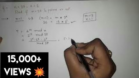 Miller Rabin Primality test steps with example in Cryptography Solved example to check prime numbers