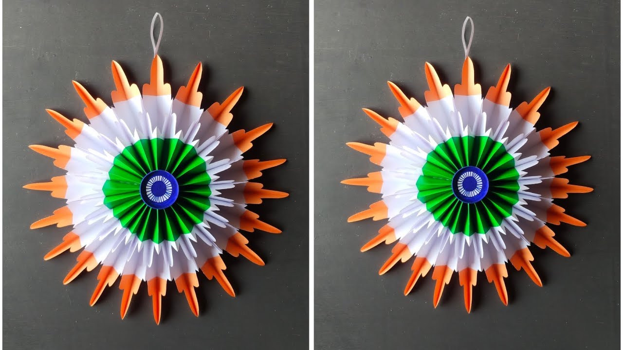 Tricolour Paper Craft Wall Hanging / Easy Republic Day Decoration 