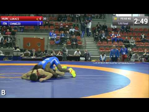 1/8 FS - 65 kg: Marquez Frank CHAMIZO (ITA) df. Norbert LUKACS (HUN) by TF, 10-0