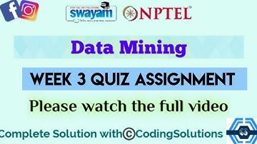 Data Mining | Week 3 Answers | NPTEL 2024 |