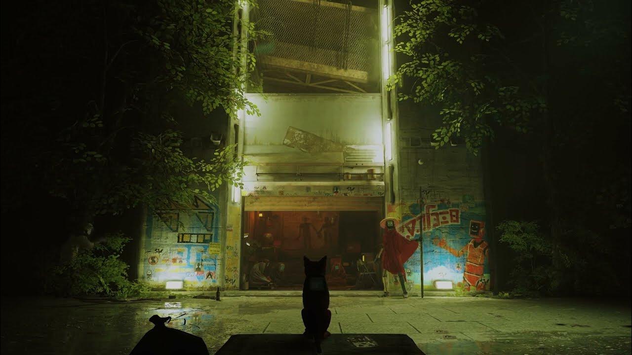 Stray Elevator Ambiance (robots talking, city sounds, footsteps