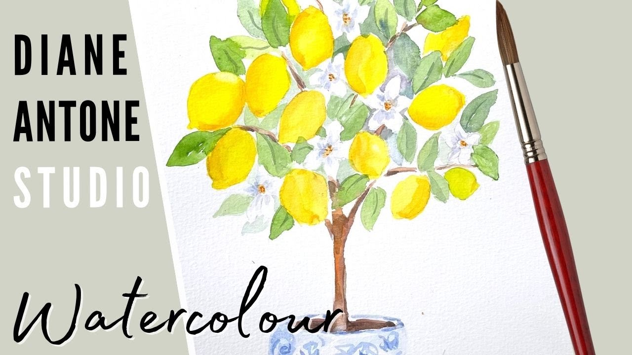 How to paint Lemons in Watercolor Easily Lemon Tree Step by Step