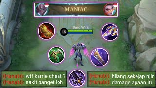 AUTO MANIAC LAGI DENGAN KARRIE ATTACK SPEED ! HANABI PUN SAMPAI KETETERAN MENAHAN DAMAGENYA - MLBB