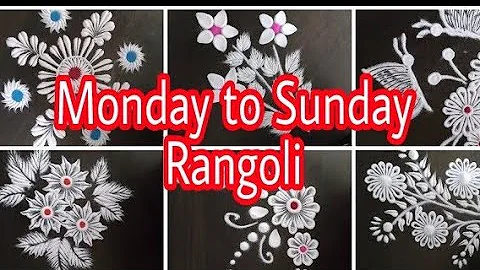 Monday to Sunday Quick super easy Rangoli Designs in 5 minute by Shilpa's Creativity