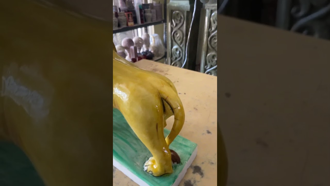 Marbal lions with beautiful colour Mata Rani ka Sher Pathar ka ￼