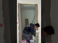 the process of plastering smooth cement on the walls and door frames of a house #popular #shorts