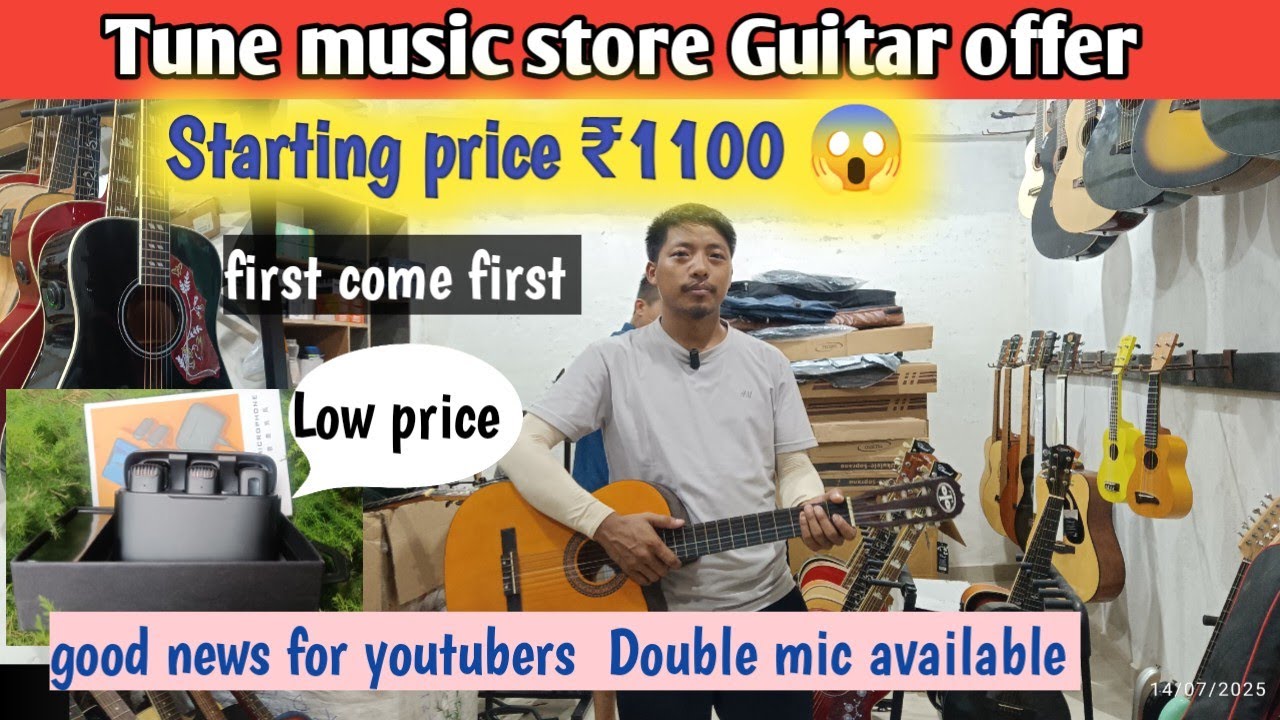 Best Offer !! Tune Music store || Guitar Starting price ₹ 1,100  || for youtubers Double mic