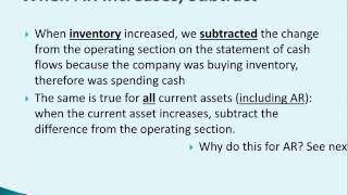 If Current Assets Increase, Subtract from Cash Flows
