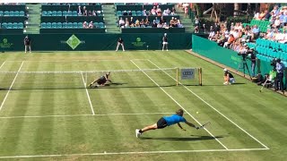 Hot Shot - Tsitsipas hits a spectacular diving return and Khachanov follows up with a tweener